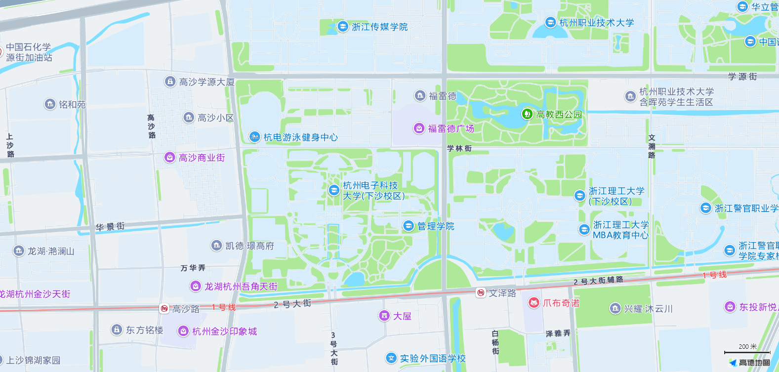 杭州电子科技大学及周边高德地图